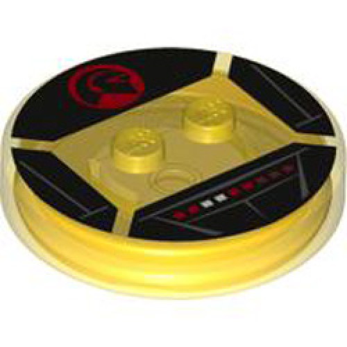 Function Brick 4x4x2/3 Number 2 Number 45 Transparent Yellow