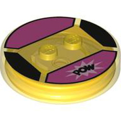 Function Brick 4x4x2/3 Number 2 Number 77 Transparent Yellow