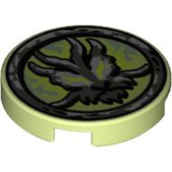 Flat Tile 2x2 Round Number 1022 Spring Yellowish Green