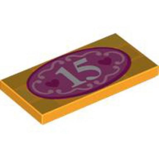 Flat Tile 2x4 Number 76 Flame Yellowish Orange