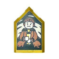 Flat Tile 2x3 with Angle with Helga Hufflepuff Portrait Warm Gold