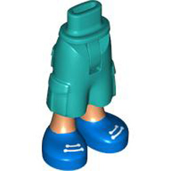 Shorts with Hip Number 14 Bright Bluish Green