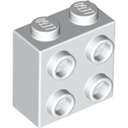 Brick 1x2x1 2/3 with 4 Knobs White