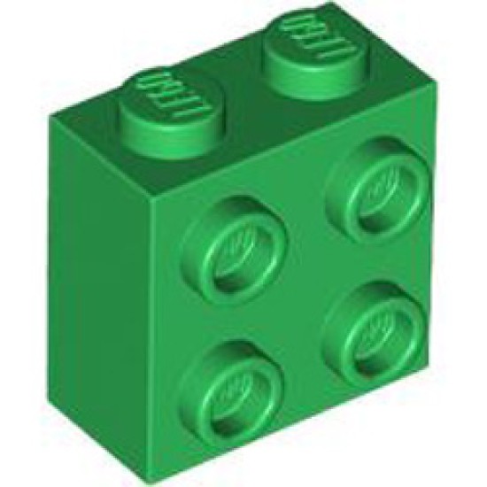 Brick 1x2x1 2/3 with 4 Knobs Dark Green