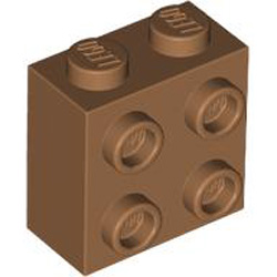 Brick 1x2x1 2/3 with 4 Knobs Medium Nougat