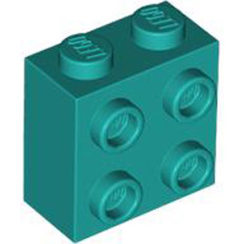 Brick 1x2x1 2/3 with 4 Knobs Bright Bluish Green
