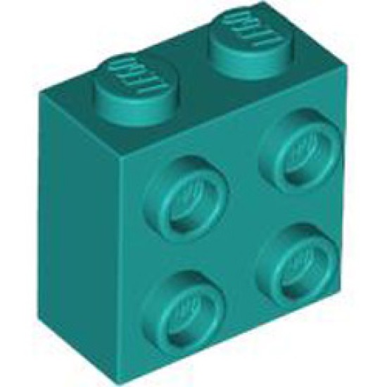 Brick 1x2x1 2/3 with 4 Knobs Bright Bluish Green