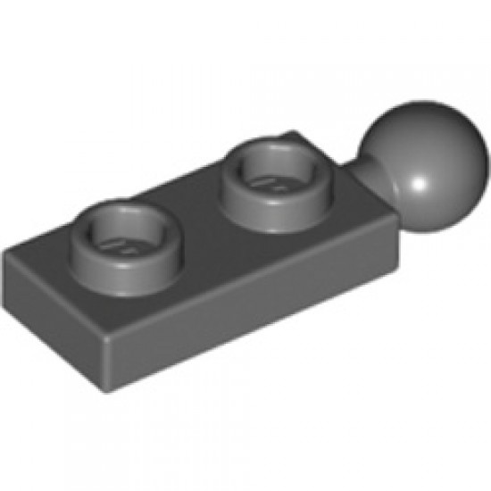 Plate 1x2 with 5.9 Ball End Dark Stone Grey