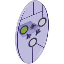 Oval Shield Decorated Number 2 Transparent Bright Violet