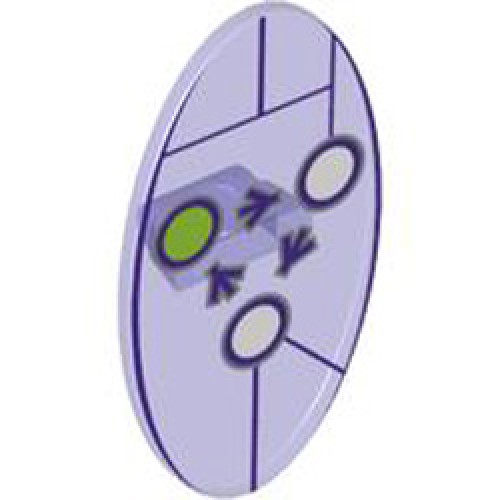 Oval Shield Decorated Number 2 Transparent Bright Violet