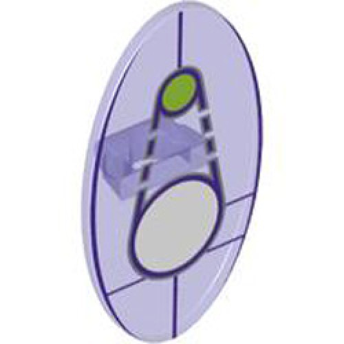 Oval Shield Decorated Number 4 Transparent Bright Violet