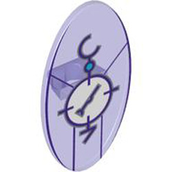 Oval Shield Decorated Number 6 Transparent Bright Violet