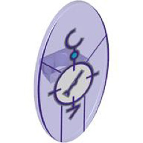 Oval Shield Decorated Number 6 Transparent Bright Violet