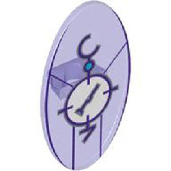 Oval Shield Decorated Number 6 Transparent Bright Violet