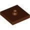 Plate 2x2 with 1 Knob Reddish Brown