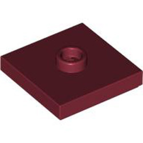 Plate 2x2 with 1 Knob Dark Red