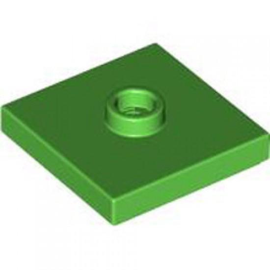 Plate 2x2 with 1 Knob Bright Green