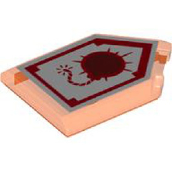 Flat Tile 2x3 with Angle Number 2 Transparent Fluorescent Reddish Orange