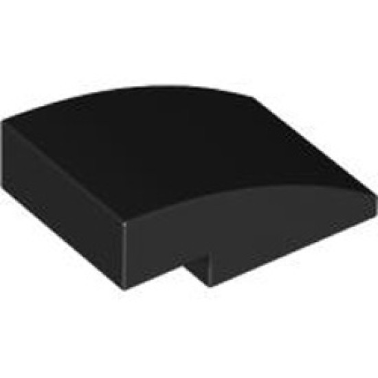 Brick with Half Bow 2x3 with Cut Black