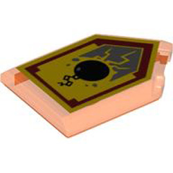 Flat Tile 2x3 with Angle Number 5 Transparent Fluorescent Reddish Orange