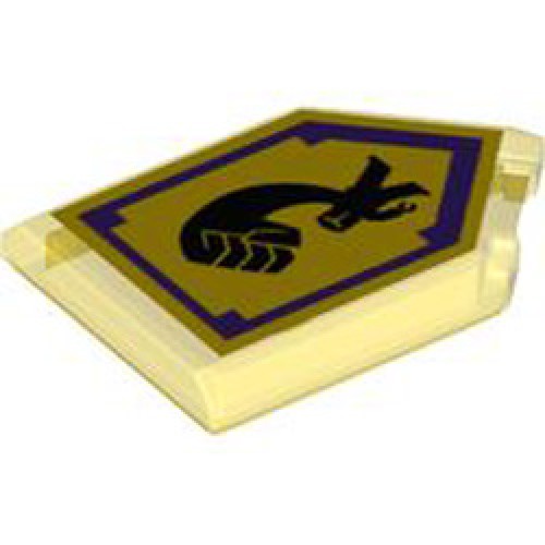 Flat Tile 2x3 with Angle Number 17 Transparent Yellow