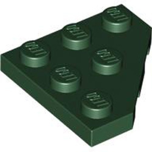 Corner Plate 45 Degree 3x3 Earth Green