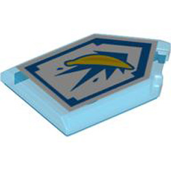 Flat Tile 2x3 with Angle Number 25 Transparent Blue