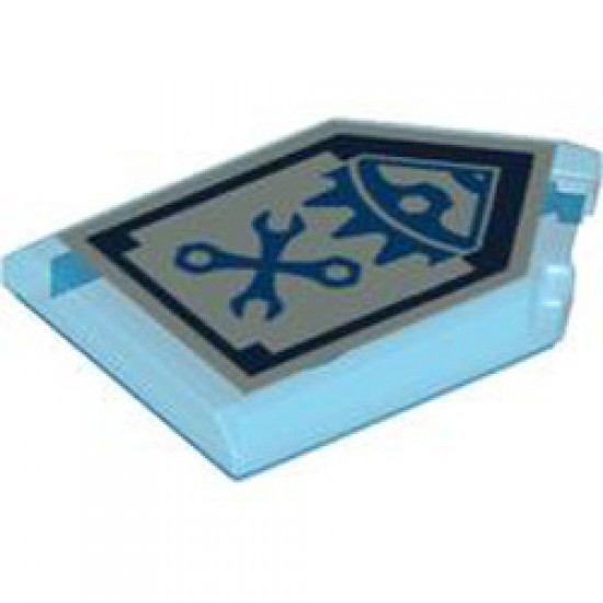 Flat Tile 2x3 with Angle Number 31 Transparent Blue