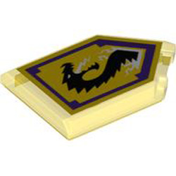 Flat Tile 2x3 with Angle Number 33 Transparent Yellow