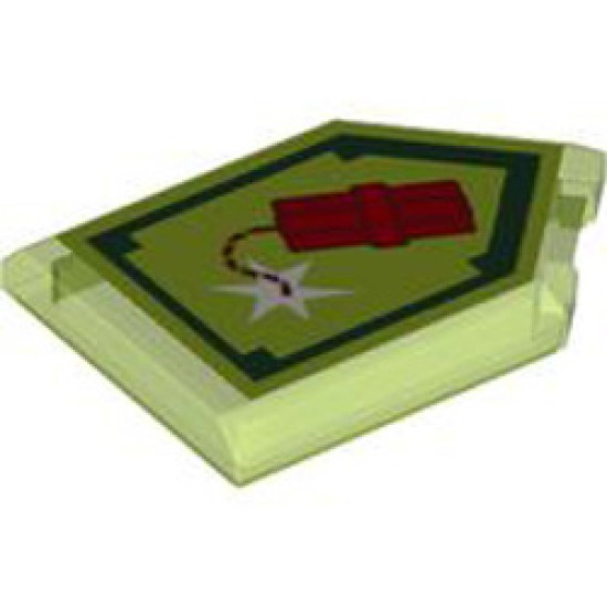 Flat Tile 2x3 with Angle Number 36 Transparent Bright Green