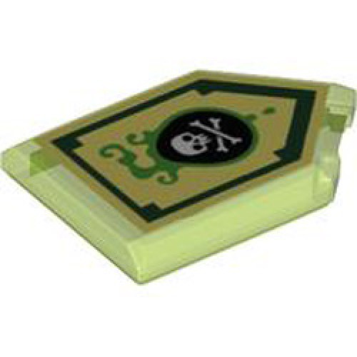 Flat Tile 2x3 with Angle Number 39 Transparent Bright Green