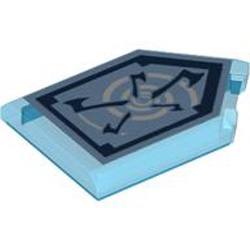 Flat Tile 2x3 with Angle Number 46 Transparent Blue
