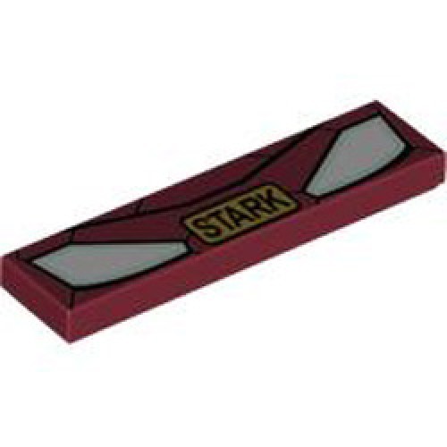 Flat Tile 1x4 Number 79 Dark Red