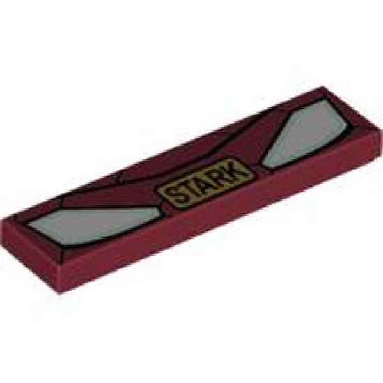 Flat Tile 1x4 Number 79 Dark Red