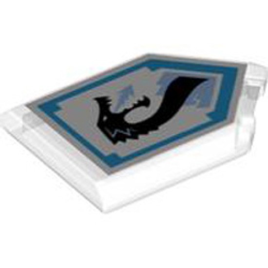 Flat Tile 2x3 with Angle Number 48 Transparent White