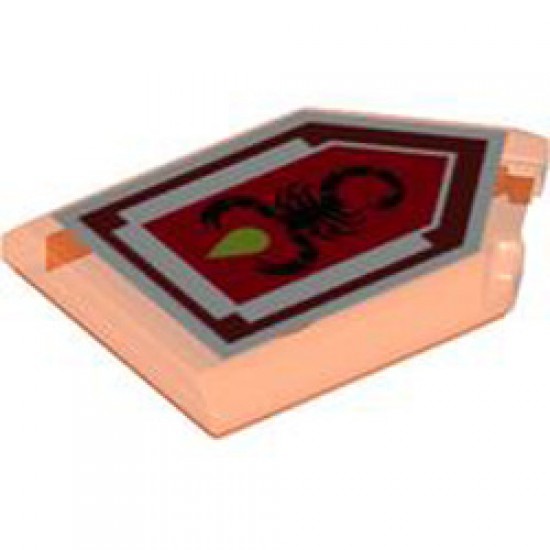 Flat Tile2x3 with Angle Number 50 Transparent Fluorescent Reddish Orange