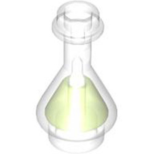 Mini Bottle with Knob Transparent with Transparent Bright Green
