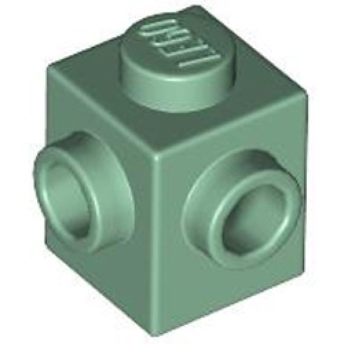 Brick 1x1 with 2 Knobs, Corner Sand Green