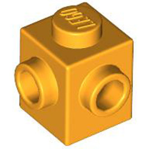 Brick 1x1 with 2 Knobs, Corner Flame Yellowish Orange