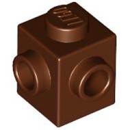 Brick 1x1 with 2 Knobs, Corner Reddish Brown