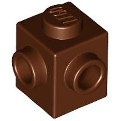 Brick 1x1 with 2 Knobs, Corner Reddish Brown