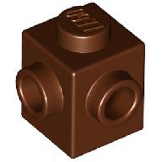 Brick 1x1 with 2 Knobs, Corner Reddish Brown