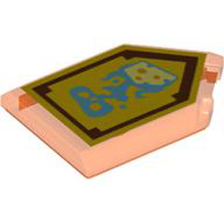 Flat Tile 2x3 with Angle Number 54 Transparent Fluorescent Reddish Orange