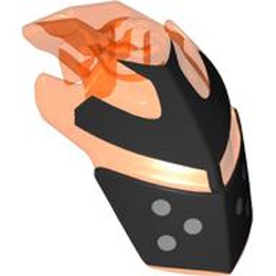 Visor 3x3x5 with Diameter 3.2 Connector Number 1 Transparent Fluorescent Reddish Orange