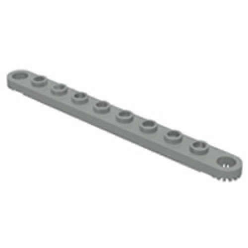 Plate 1x10 with Toothing Light Grey