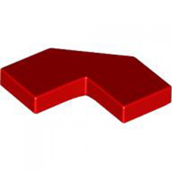 Tile 2x2 90 Degree with 45 Degree Cut Bright Red