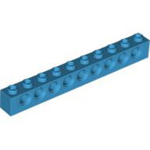 Technic Brick 1x10 Diameter 4.9 Dark Azur
