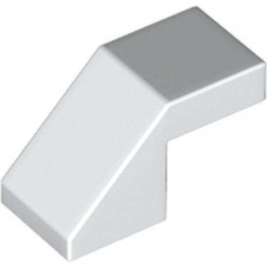 Roof Tile 1x2 Degree 45 without Knobs White
