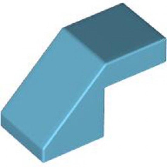 Roof Tile 1x2 Degree 45 without Knobs Medium Azur