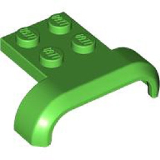 Mudguard 3x4 with Plate Number 1 Bright Green